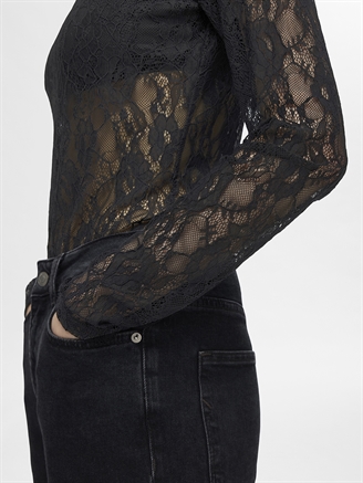 Selected Femme SlfAria LS Lace Body Black